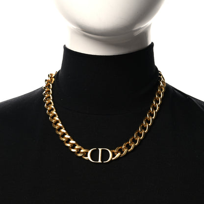 Christian Dior Metal CD Choker Necklace Gold 2 of 4
