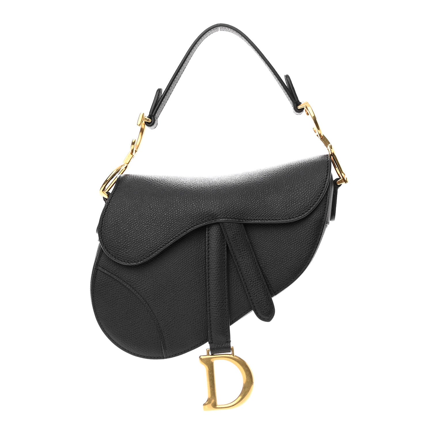 Christian Dior Grained Calfskin Mini Saddle Bag Black 1 of 9