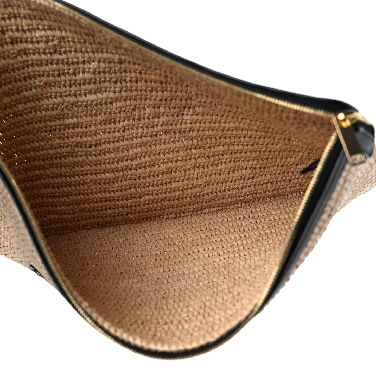 Raffia Sequin Large Pouch Black