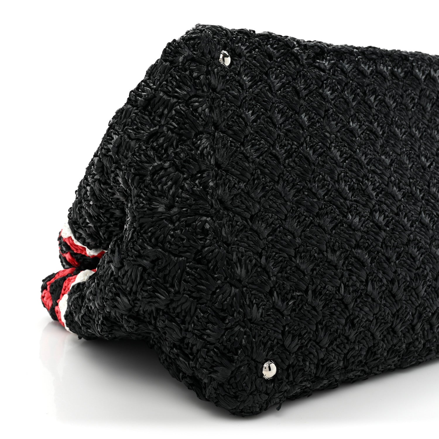 Prada Raffia Crochet Giardiniera Tote Black 8 of 10