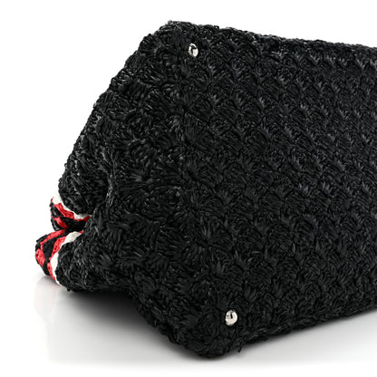 Prada Raffia Crochet Giardiniera Tote Black 8 of 10