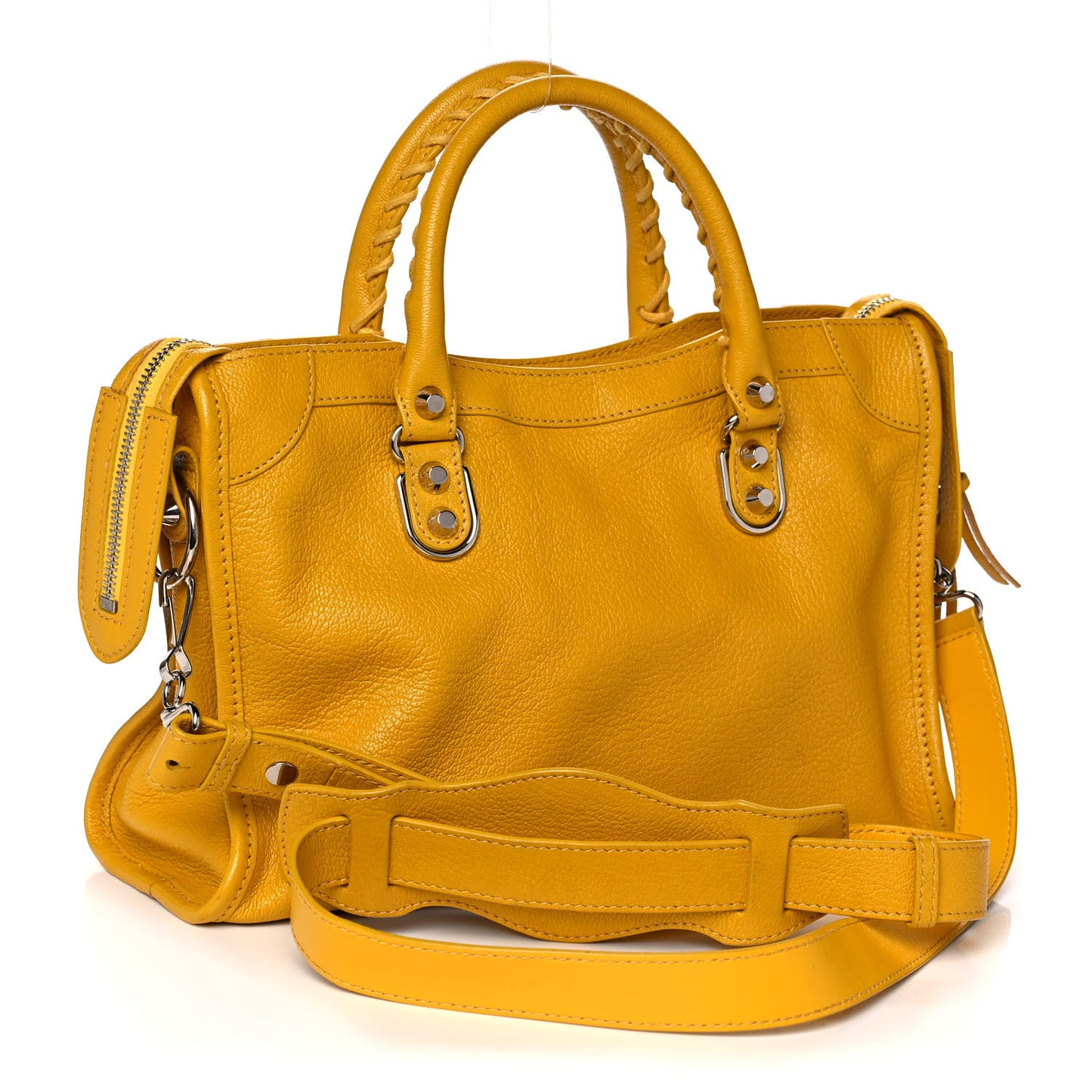 Chevre Silver Metallic Edge Hardware S City Jaune Epi