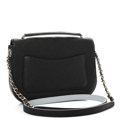 Chanel Grained Calfskin Quilted Medium Cuba Top Handle Flap Black 3 of 10