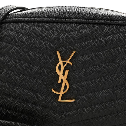Saint Laurent Grain De Poudre Matelasse Monogram Mini Lou Camera Bag Black 8 of 13