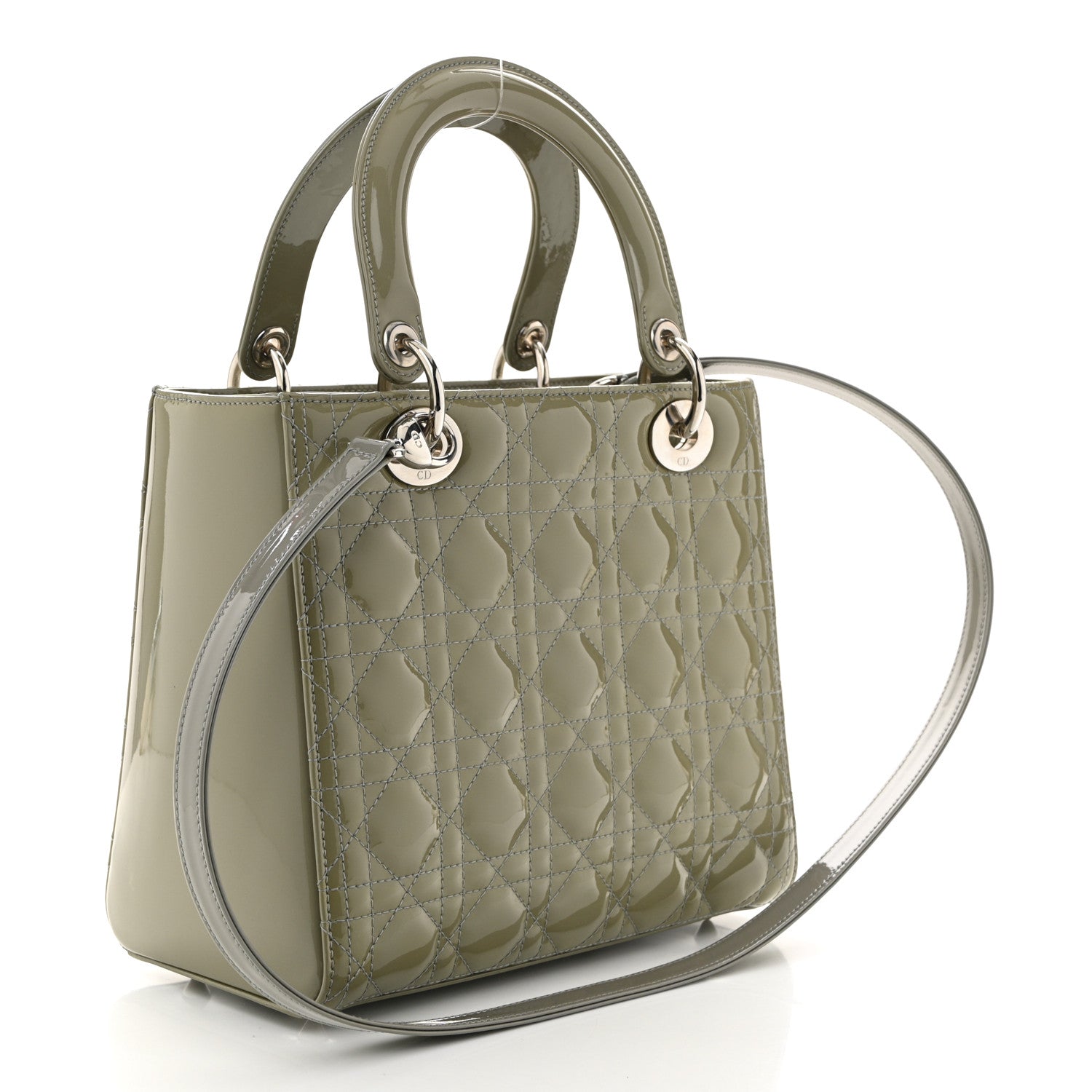 Christian Dior Patent Cannage Medium Lady Dior Grey 3 of 13