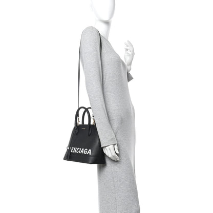 Balenciaga Signature Grained Calfskin Logo S Ville Top Handle Bag Black 2 of 11