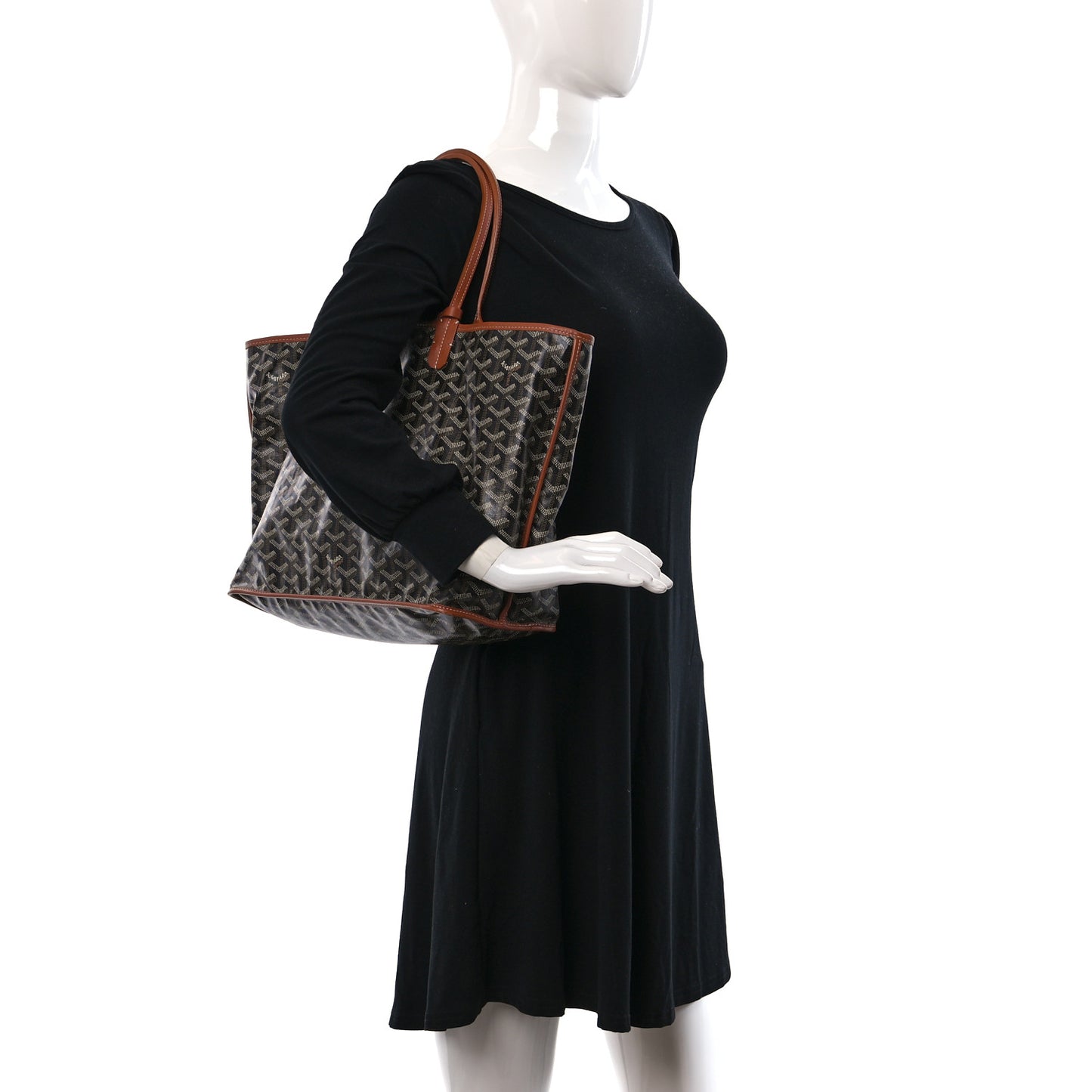 Goyardine Reversible Anjou PM Black Gold