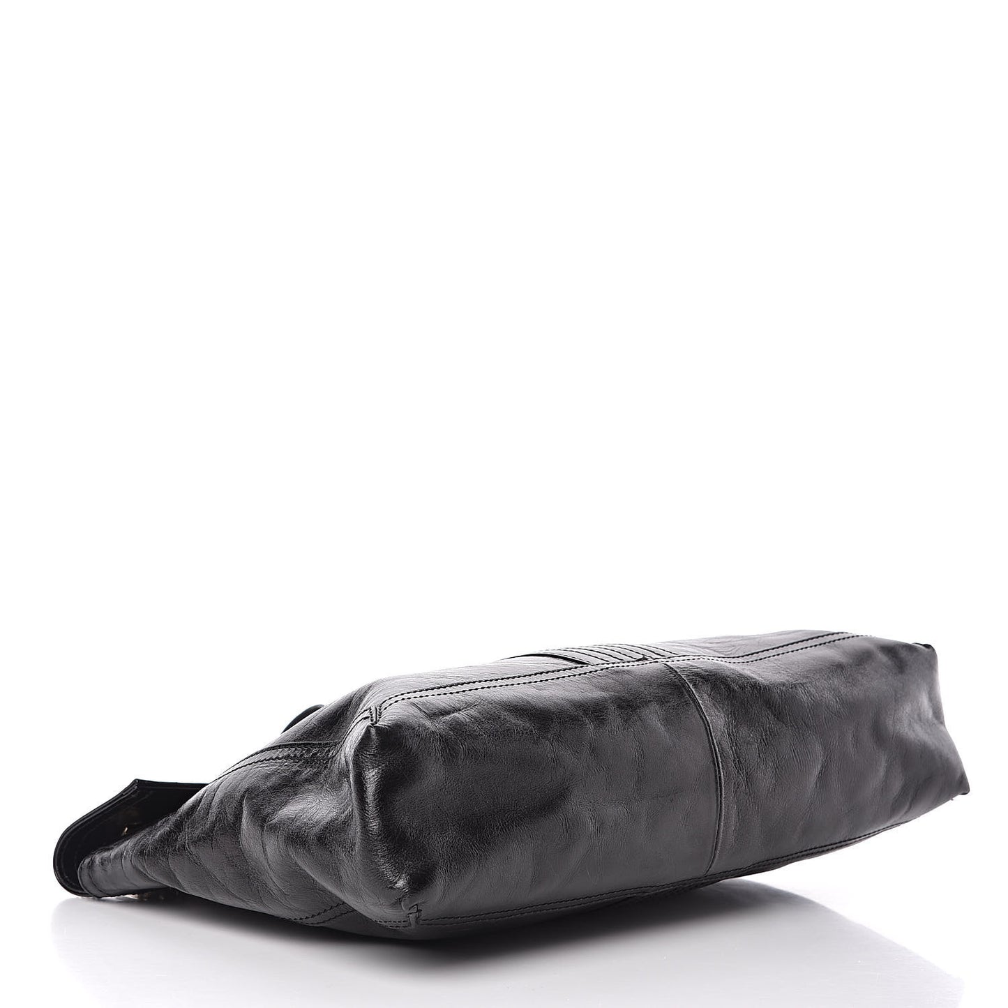 Vitello Acqua Maxi Baguette Shoulder Bag Black