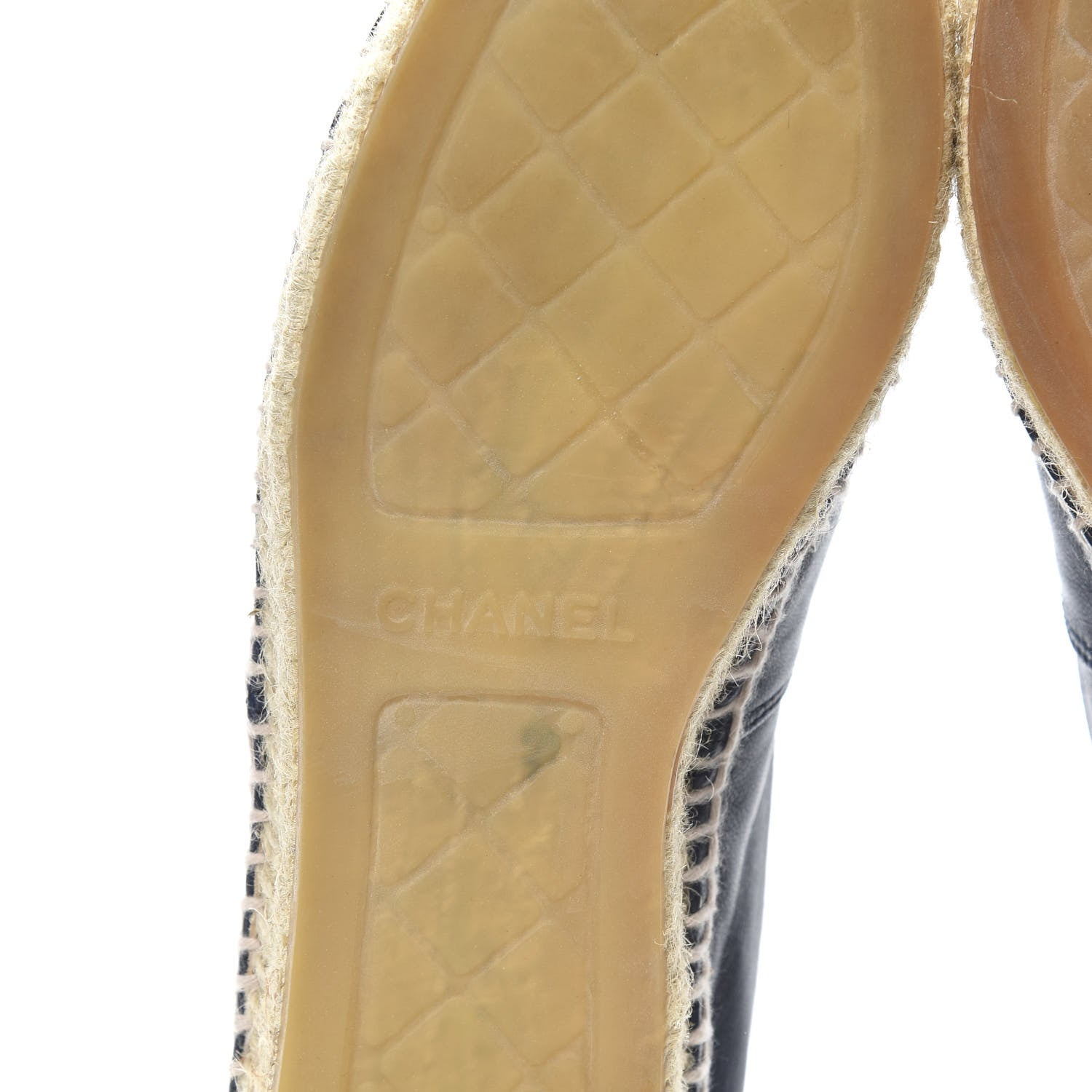 Chanel Lambskin CC Espadrilles 37 Navy Black 7 of 9