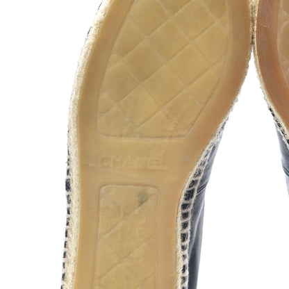 Chanel Lambskin CC Espadrilles 37 Navy Black 7 of 9
