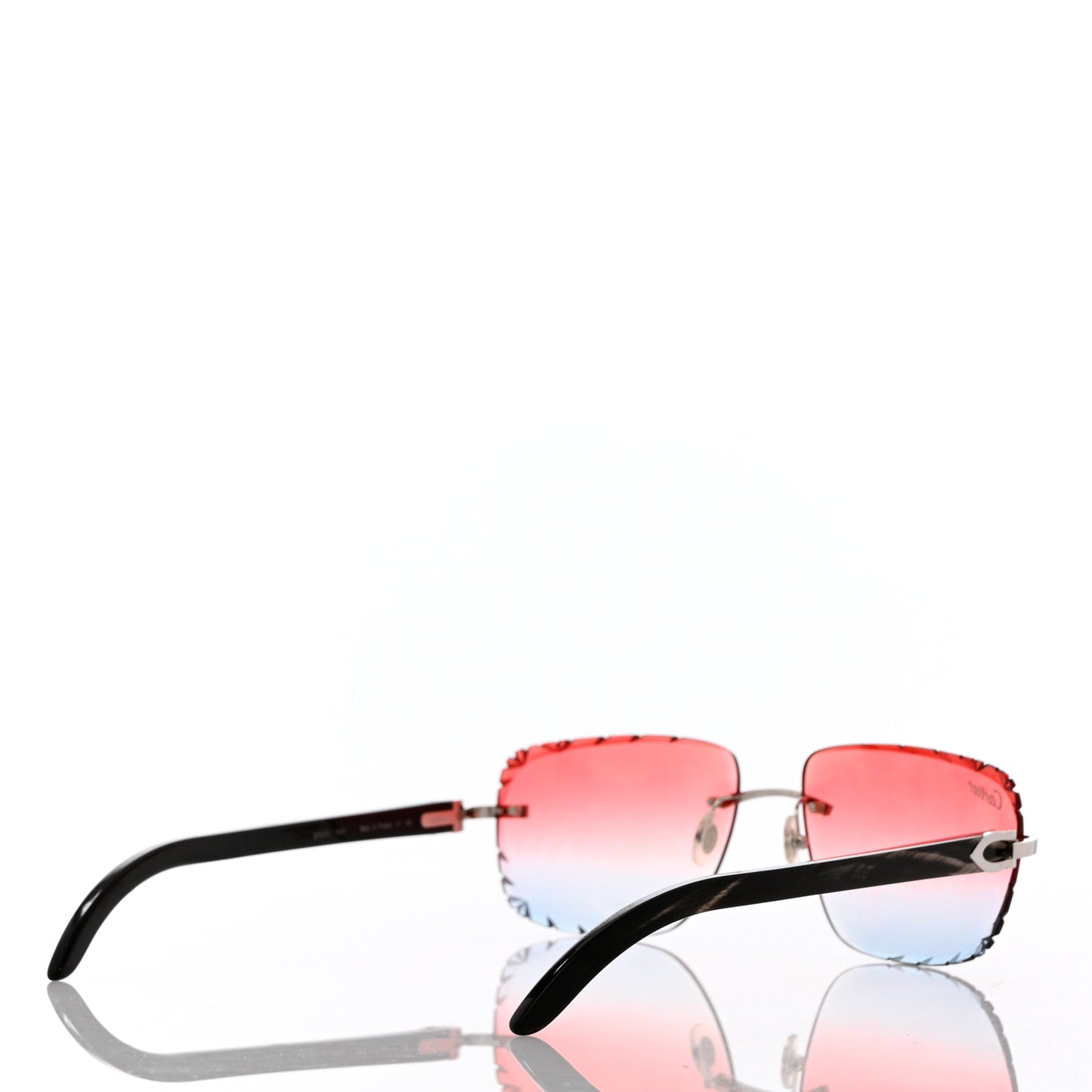 Metal Horn Square Sunglasses Pink Blue