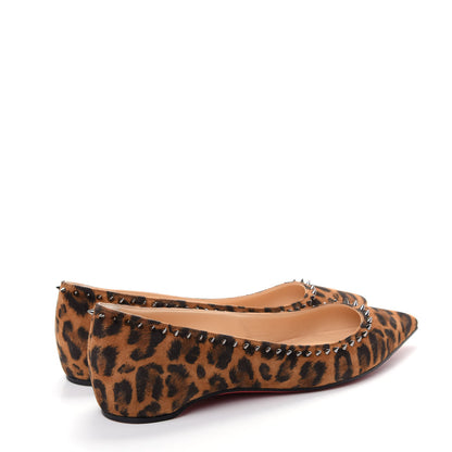 Christian Louboutin Veau Velours Anjalina Flats 39 Leo Gun Metal 4 of 10