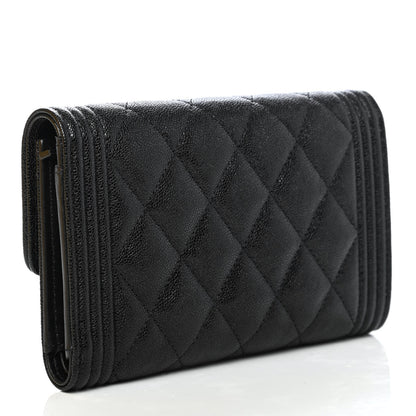 Chanel Caviar Quilted Medium Boy Flap Wallet Black 2 of 4