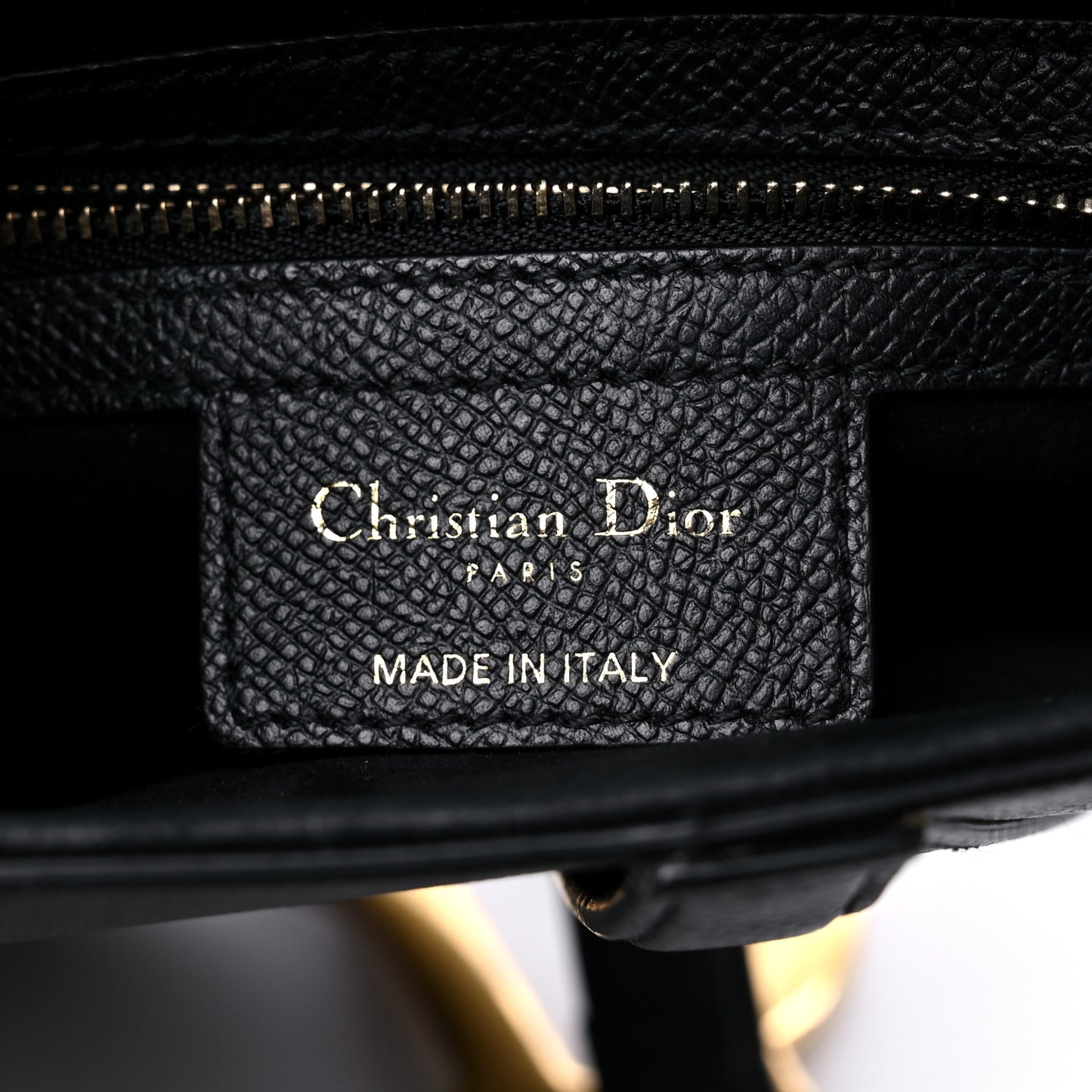 Grained Calfskin Saddle Bag Black