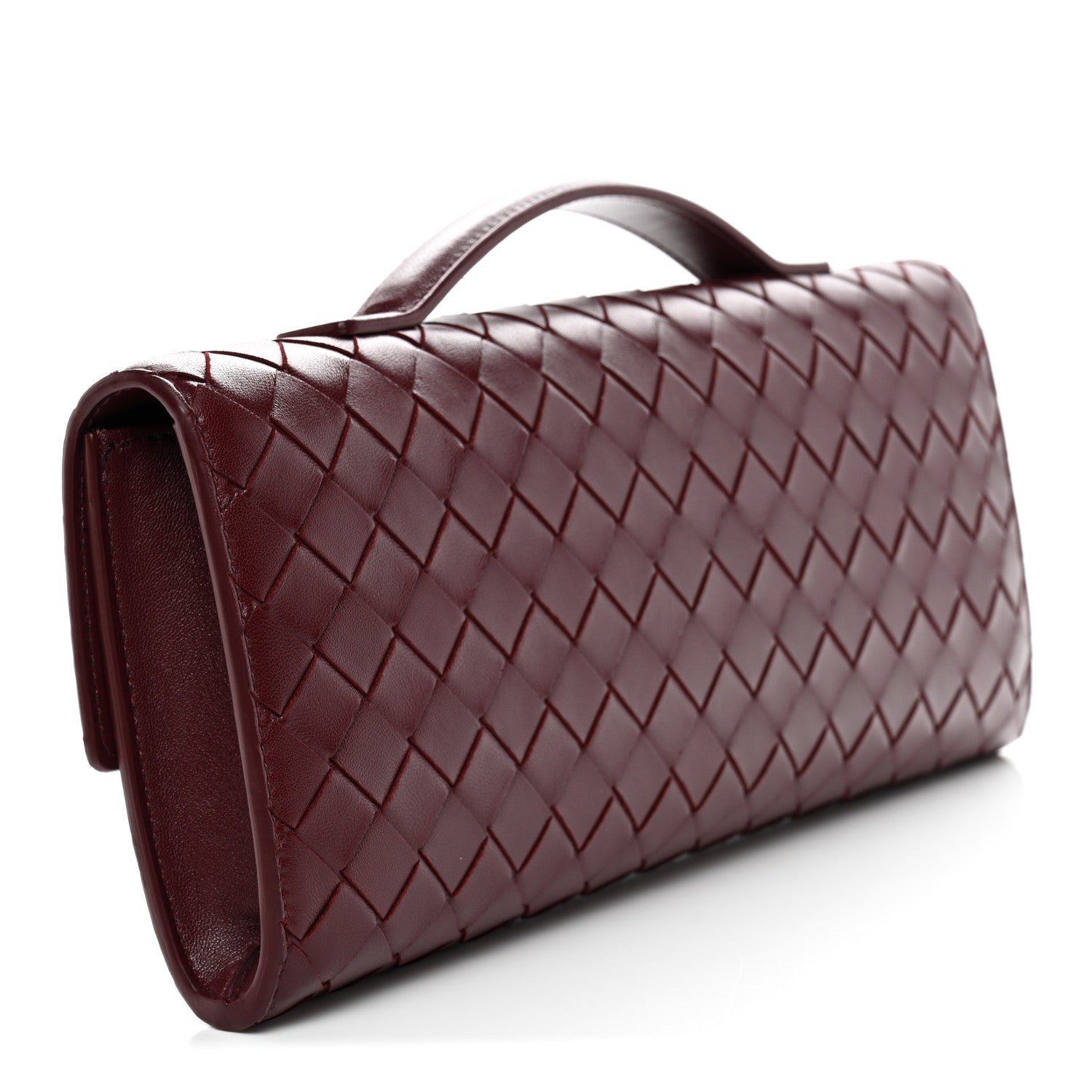 Bottega Veneta Nappa Intrecciato Long Andiamo Top Handle Clutch Barolo 3 of 7