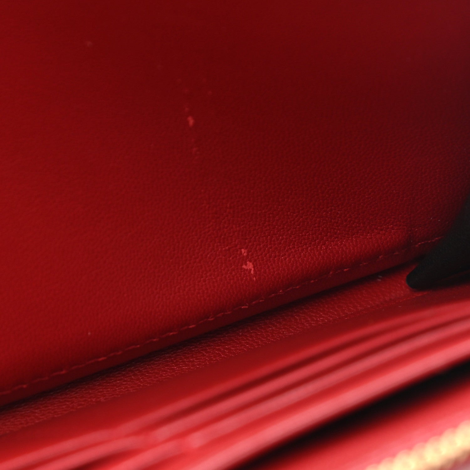 Saint Laurent Patent Calfskin Matelasse Monogram Vicky Zip Around Wallet Red 8 of 9