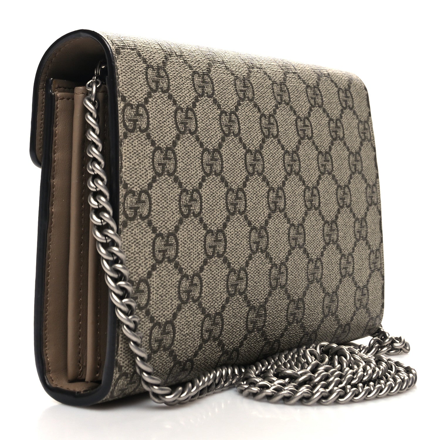 Gucci GG Supreme Monogram Mini Dionysus Chain Wallet Beige Taupe 2 of 9