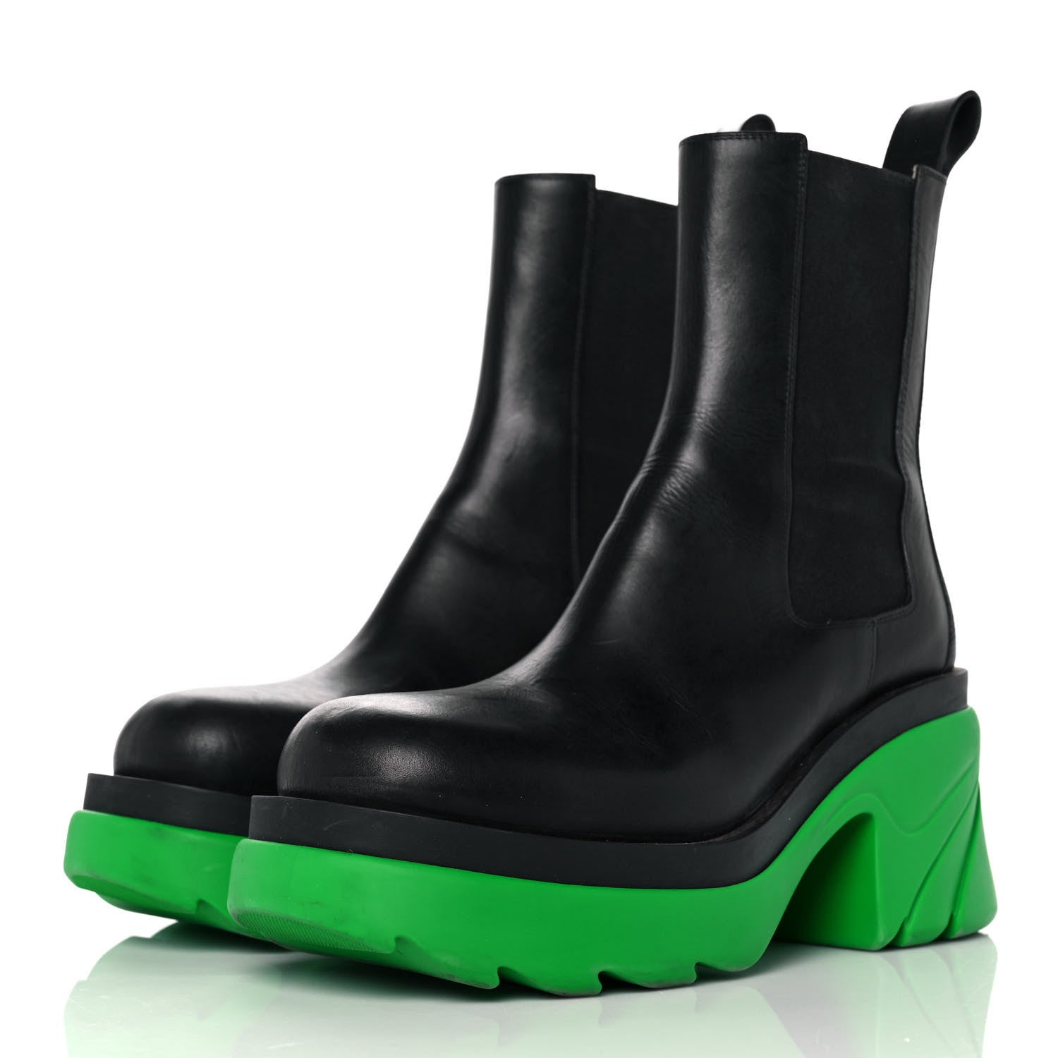 Bottega Veneta Calfskin The Flash Chelsea Boots 40.5 Black Grass 3 of 7