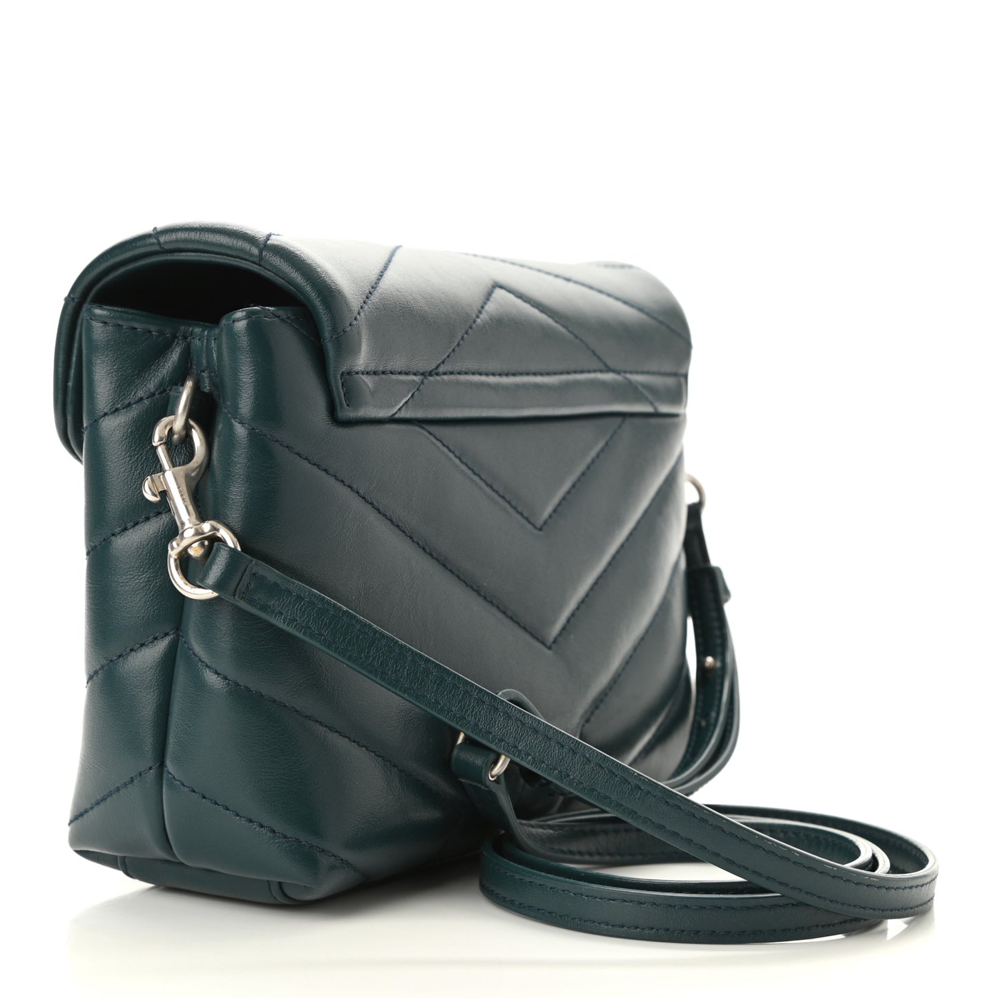 Calfskin Y Quilted Monogram Toy Loulou Satchel Dark Turquoise