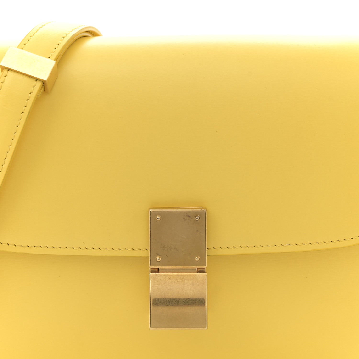 Celine Box Calfskin Teen Classic Box Flap Bag Yellow 1770149