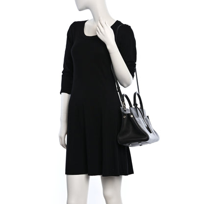 Saint Laurent Grained Calfskin Small Cabas Rive Gauche Black 2 of 10