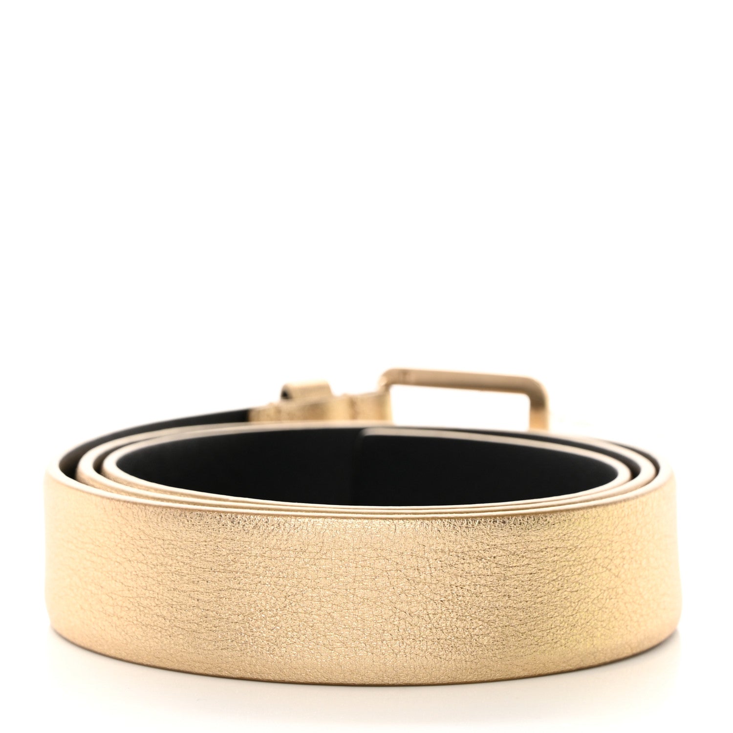 Chanel Metallic Calfskin Logo Belt 95 38 Gold 2 of 6