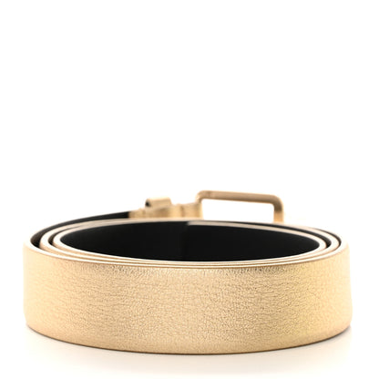 Chanel Metallic Calfskin Logo Belt 95 38 Gold 2 of 6