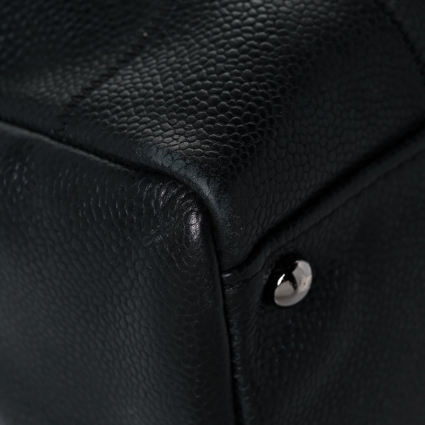 Caviar Square Stitched Tote Black