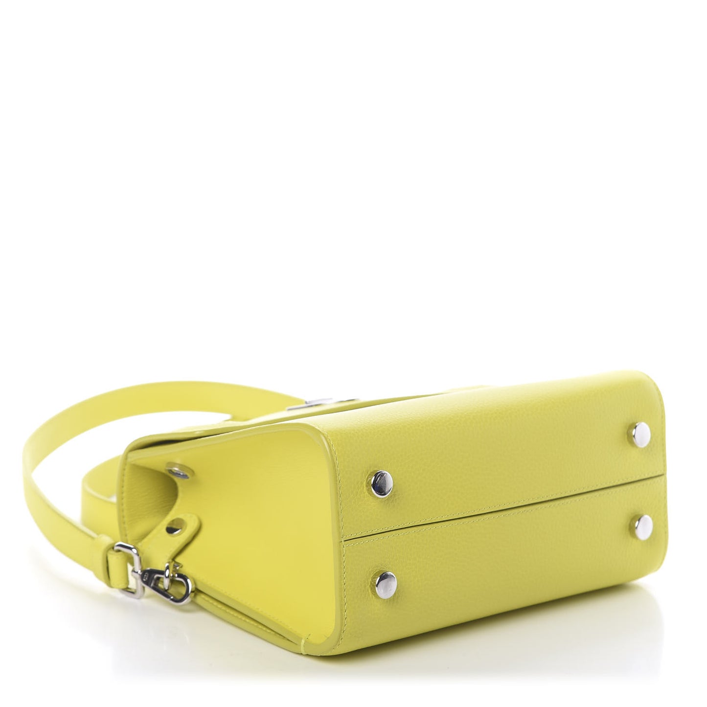 Grained Calfskin Mini Diorever Flap Yellow