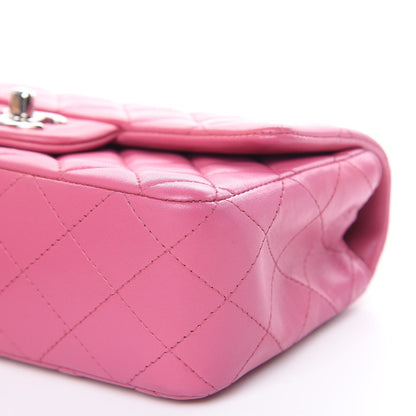 Chanel Lambskin Quilted Mini Rectangular Flap Dark Pink 10 of 16