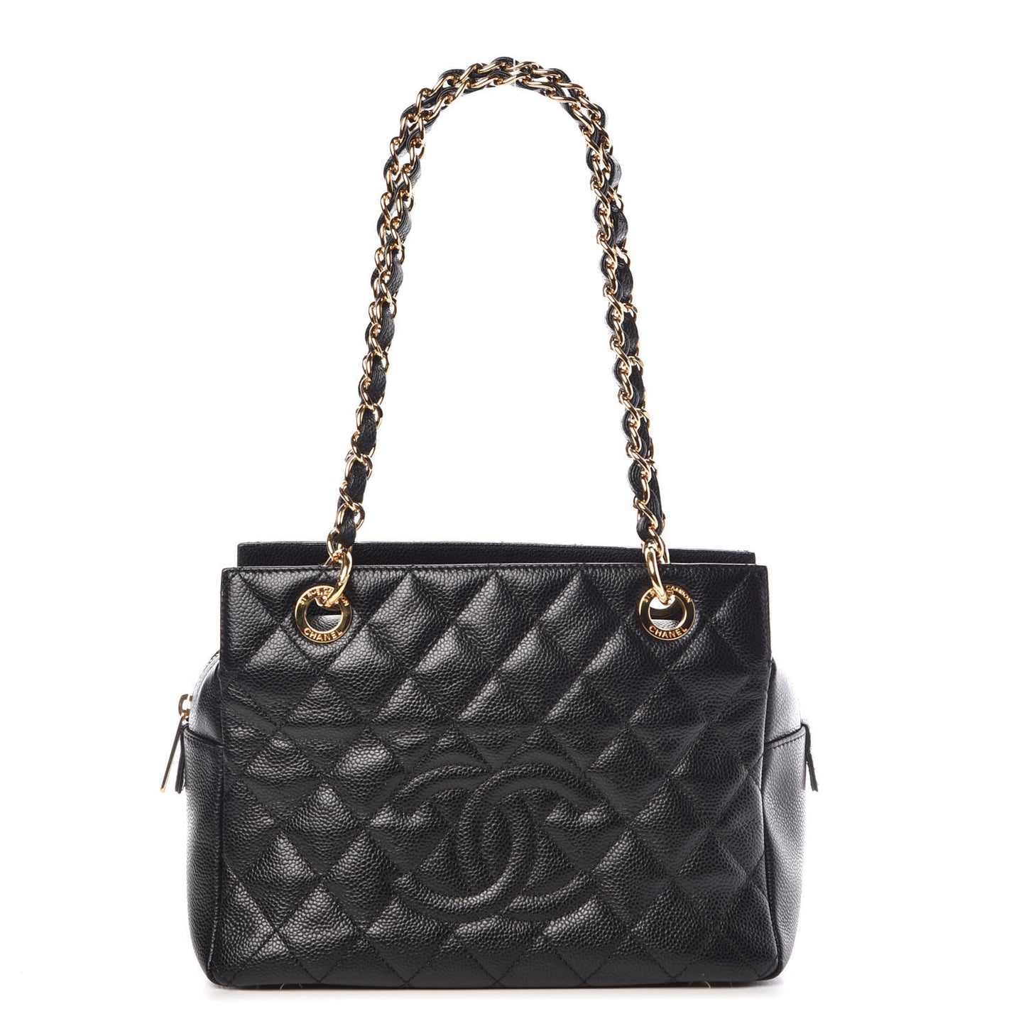 Caviar Quilted Petit Timeless Tote PTT Black