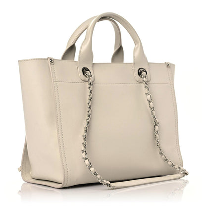 Chanel Caviar Small Studded Deauville Tote Ivory 3 of 22