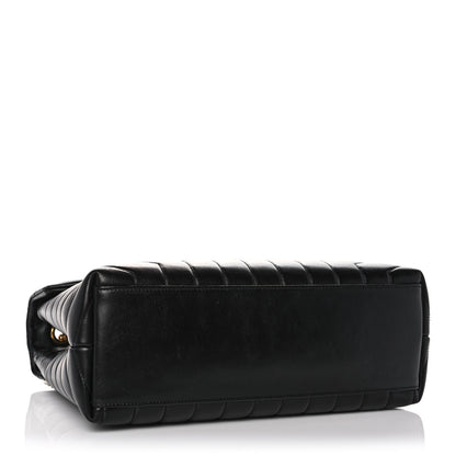 Saint Laurent Calfskin Y Quilted Monogram Medium Loulou Chain Satchel Black 4 of 14