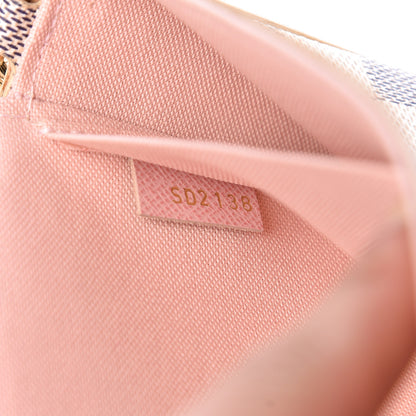 Louis Vuitton Damier Azur Pochette Felicie Chain Wallet Rose Ballerine 9 of 13