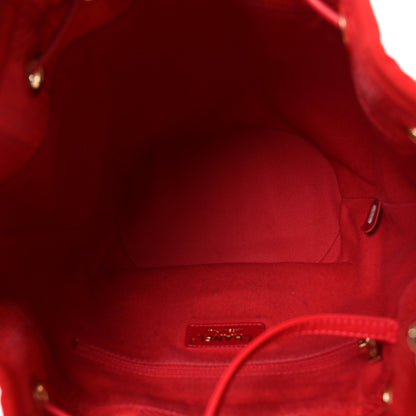 Chanel Mixed Fibers Striped Deauville Drawstring Bag Red 5 of 10