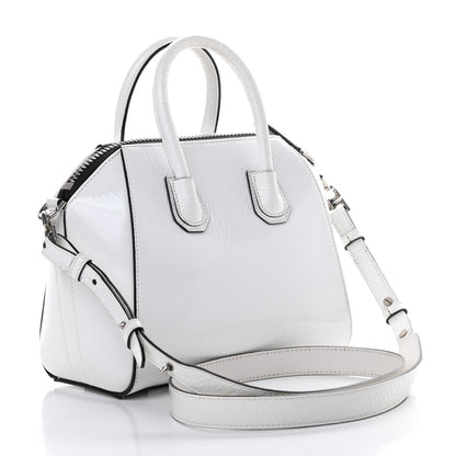 Givenchy Crinkled Patent Calfskin Mini Antigona White 3 of 16