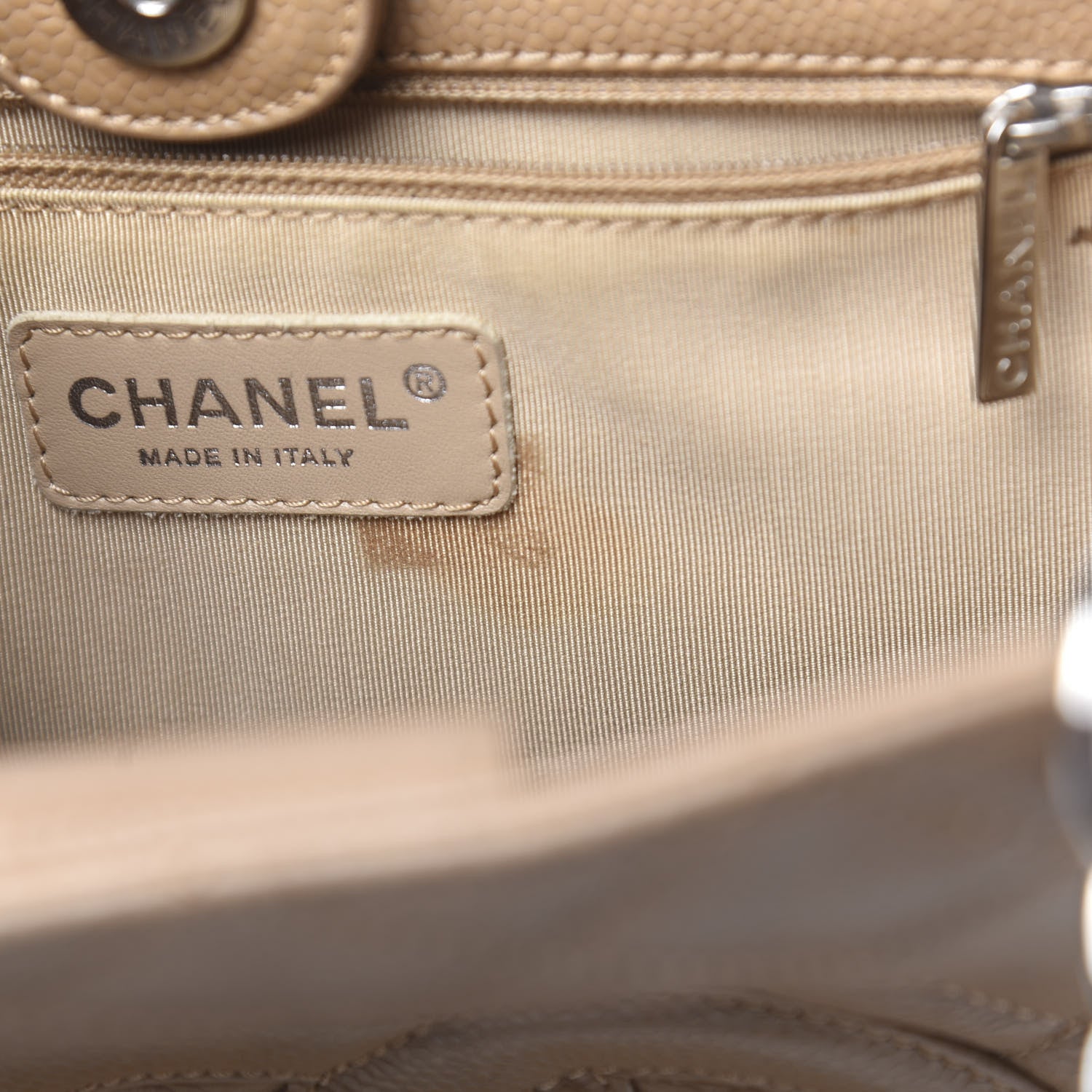 Chanel Caviar Quilted Petit Shopping Tote PST Dark Beige 11 of 19