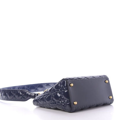 Christian Dior Patent Cannage Medium Lady Dior Navy Blue 4 of 9