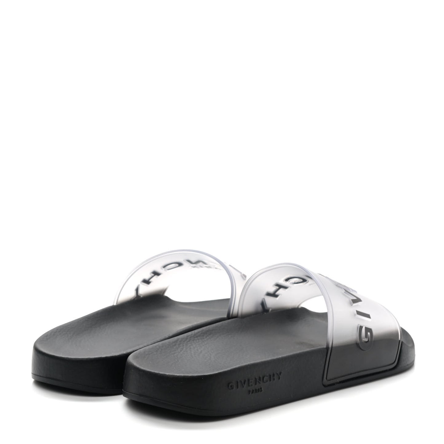 Rubber Logo Pool Slide Sandals 10 Black