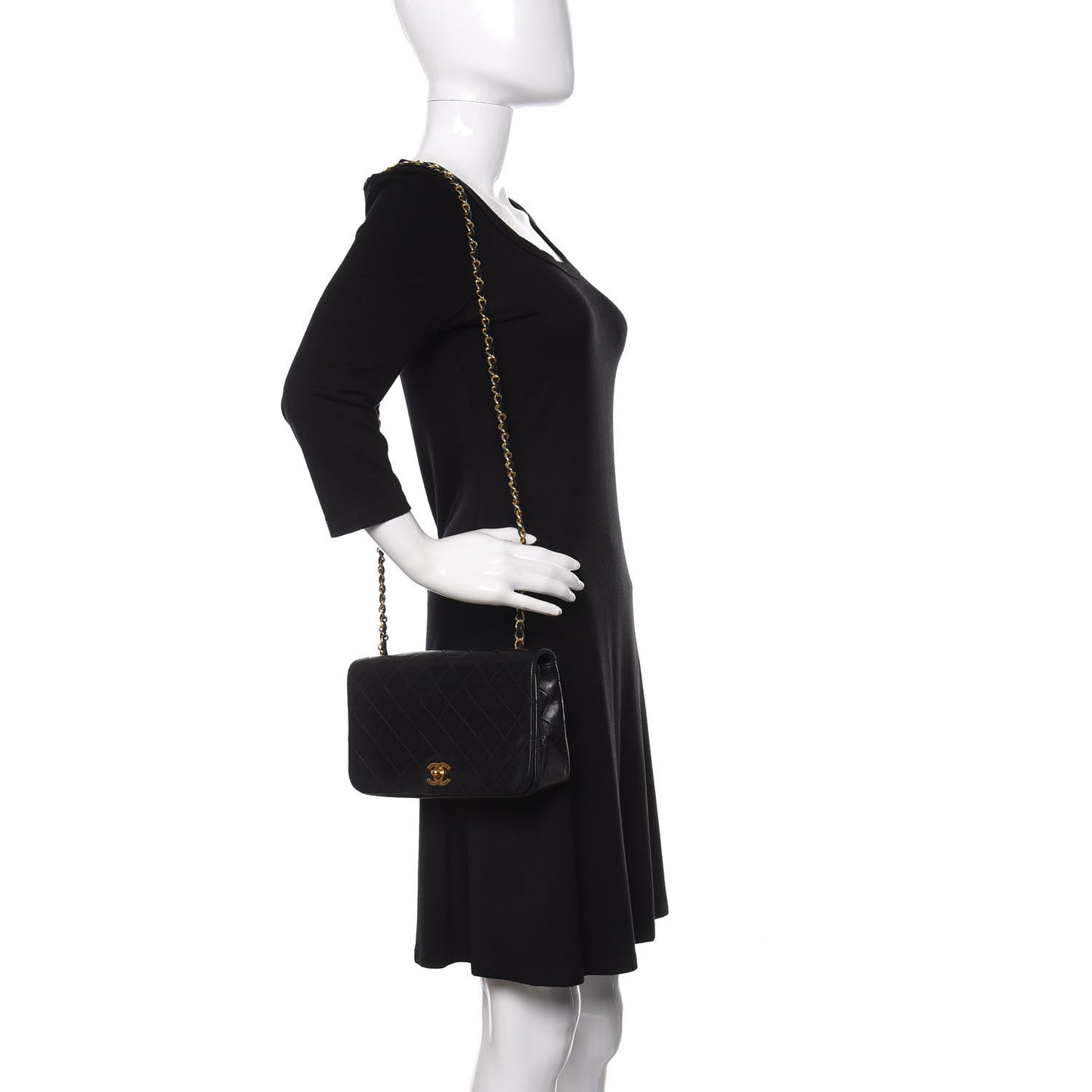 Lambskin Quilted Small Single Flap Black