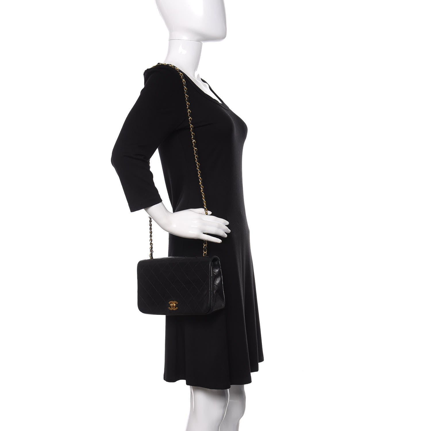 Chanel Lambskin Quilted Small Single Flap Black 2 of 11