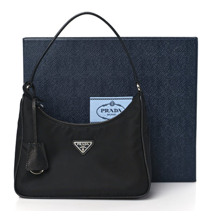 Prada Tessuto Nylon Saffiano Mini Re-Edition 2005 Bag Black 9 of 9