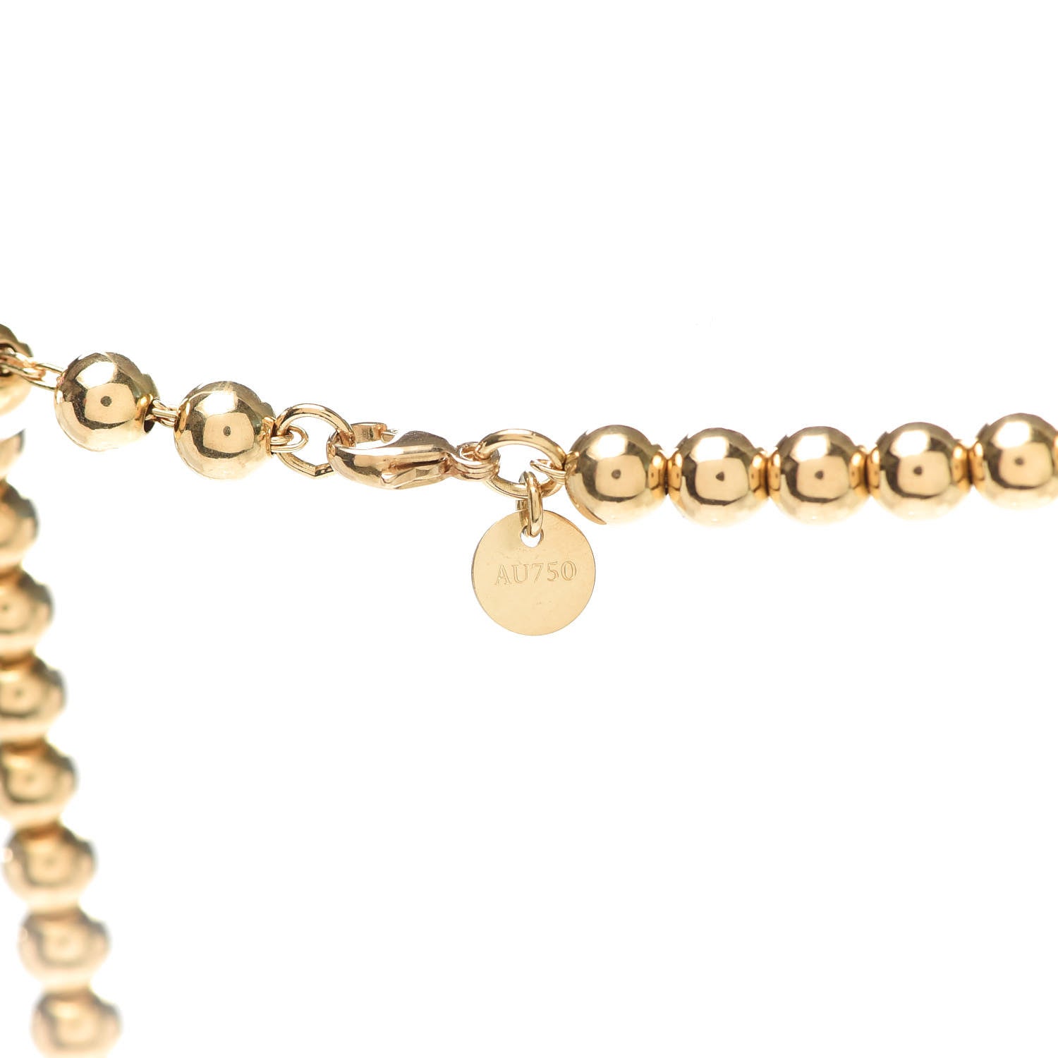 Tiffany 18K Yellow Gold 5.5mm HardWear Bead Necklace 5 of 5