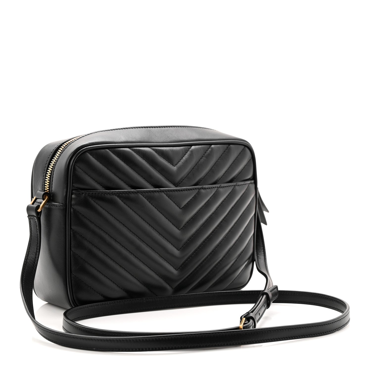 Saint Laurent Calfskin Matelasse Monogram Lou Camera Bag Black 2 of 9