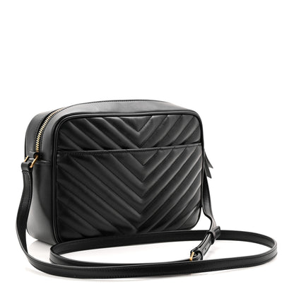Saint Laurent Calfskin Matelasse Monogram Lou Camera Bag Black 2 of 9