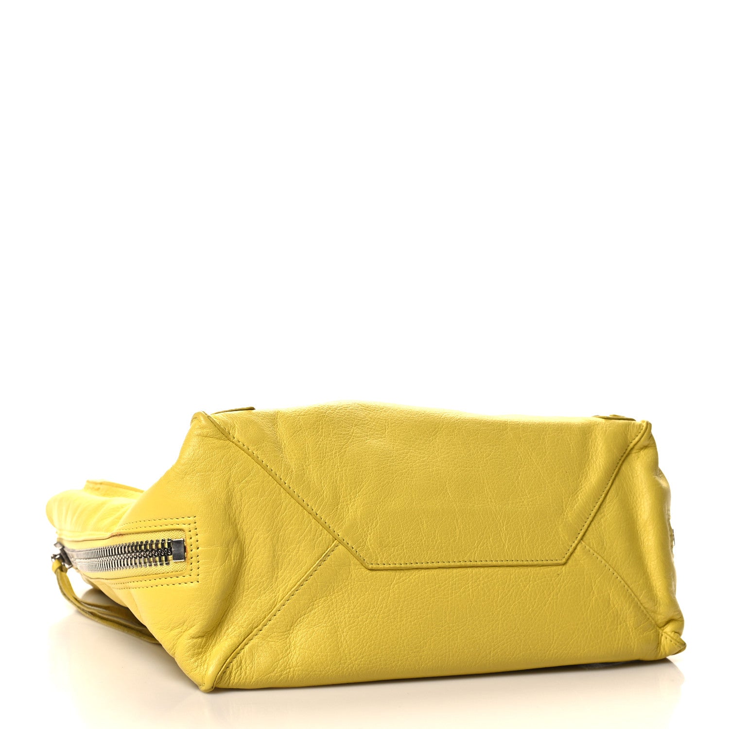 Balenciaga Supple Calfskin Papier A5 Zip Around Tote Jaune Soleil 5 of 12