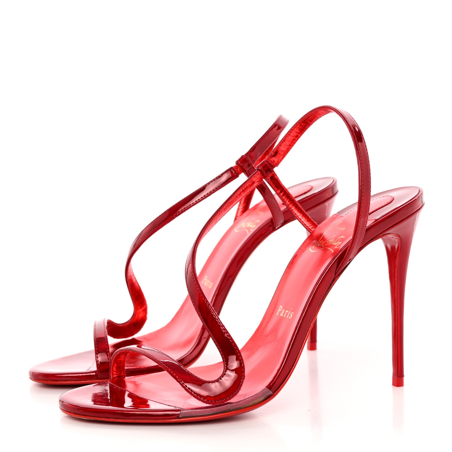 Christian Louboutin Metallic Patent Rosalie 100 Sandals 39 Loubi 3 of 15