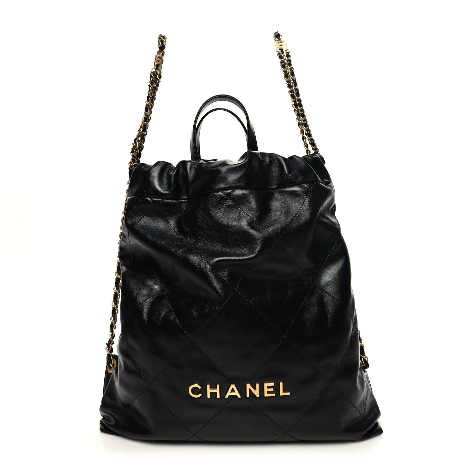 Chanel Shiny Calfskin Quilted Chanel 22 Backpack Black 1 of 10