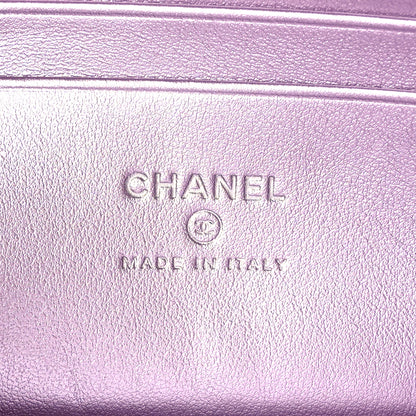 Chanel Metallic Calfskin Quilted Slim Vanity With Chain Pink 5 of 10