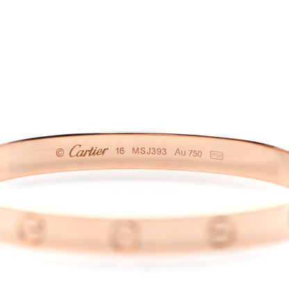 Cartier 18K Pink Gold LOVE Bracelet 16 6 of 7
